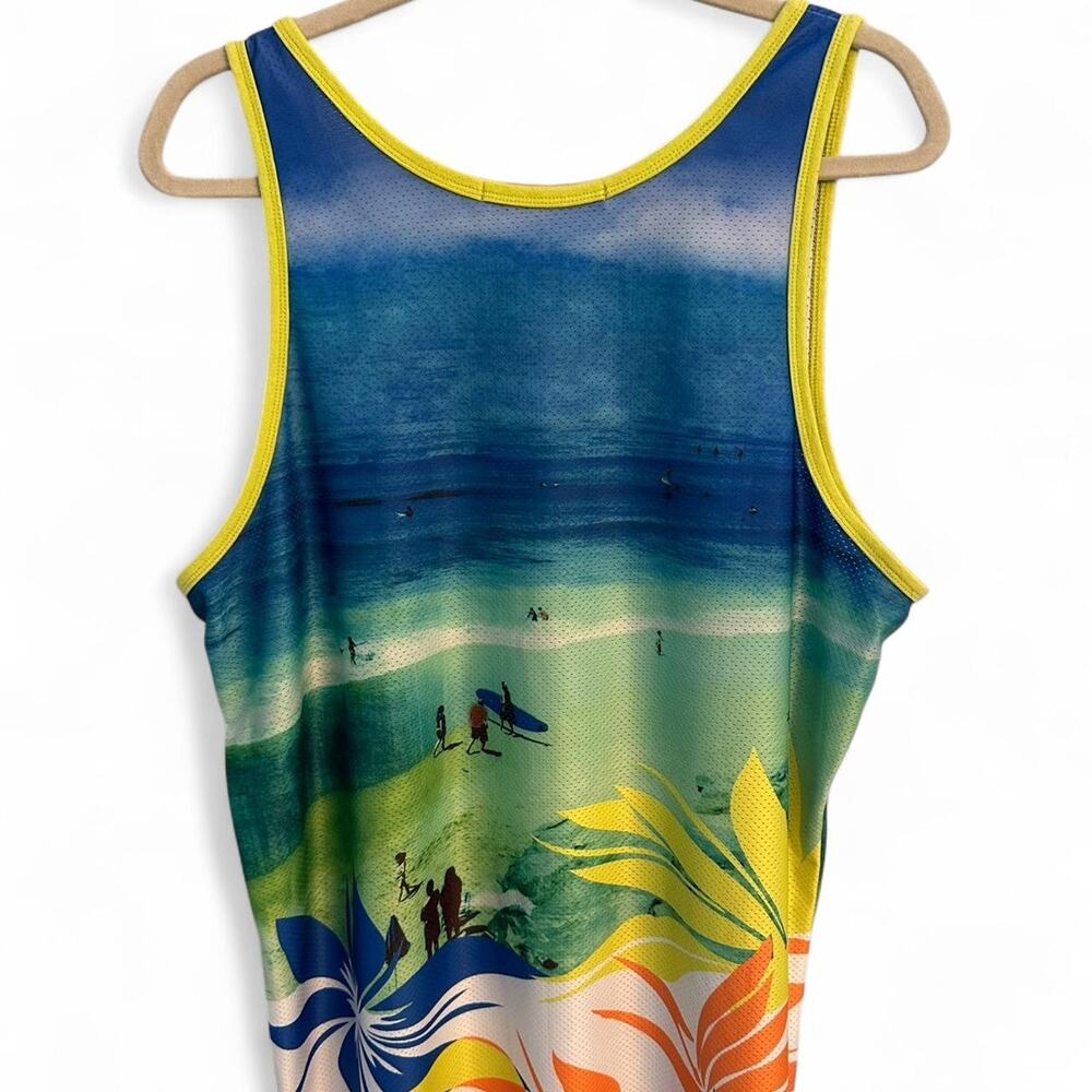 Parke & Ronen Tropical Mesh Surf Print Tank Top – Size XL - Picture 2 of 3